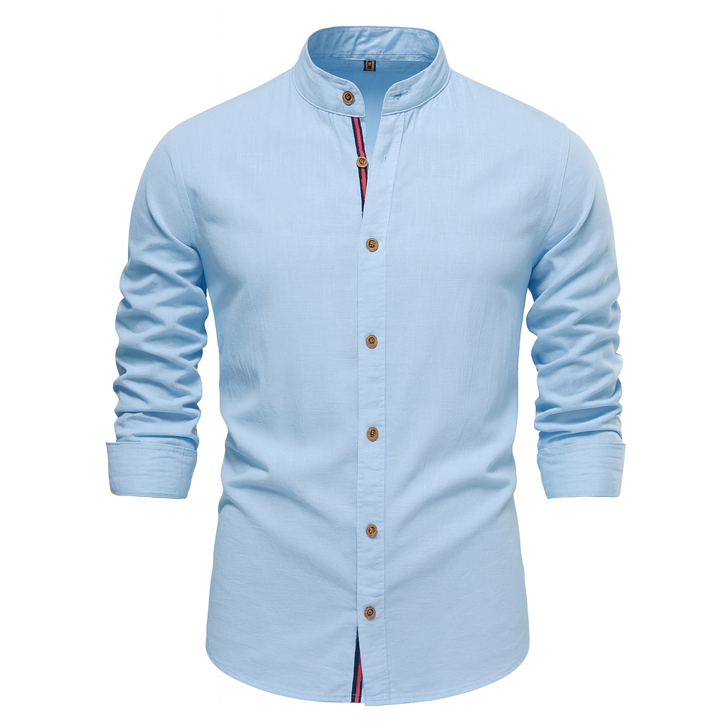 Slim-Fit Business Shirt - Mandarin Collar